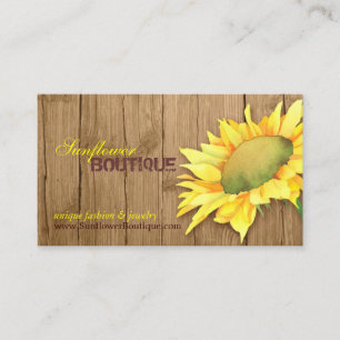 Elegant Barnwood Sunflower Fashion Visitenkarte