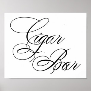 Élégant barre de Cigar Script noir Tableau horiz