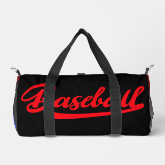 Elegant baseball Modern Black red and purple Duffle Bag