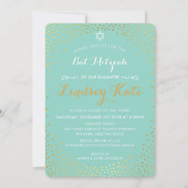 ELEGANT BAT MITZVAH Mini rustikale Goldpuppe Einladung