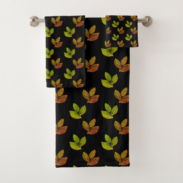 Elegant Bay Jardin Feuille sur Noir (En situation)