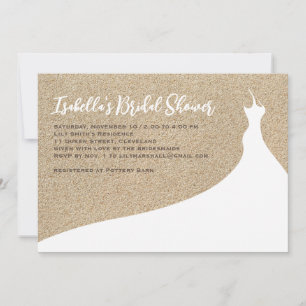Elégant Beach Bridal Shower Invitation blanc