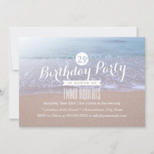 Elegant Beach Morning 25. Geburtstagsparty Einladung