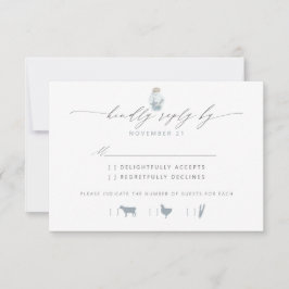 Elegant Beach Seashell Script Wedding RSVP Karte