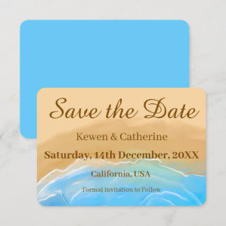 Elegant Beach Watercolor Wedding Save The Date