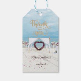 Elegant Beach Wedding Floral Arbor Vielen Dank Geschenkanhänger