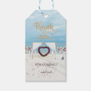 Elegant Beach Wedding Floral Arbor Vielen Dank Geschenkanhänger