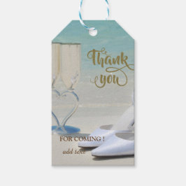 Elegant Beach Wedding Glass, High Hells Danke Geschenkanhänger
