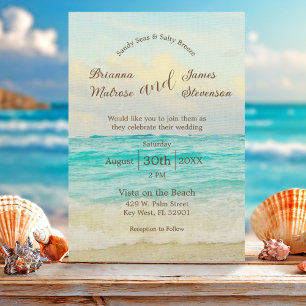 Elégant Beach Wedding Invitation