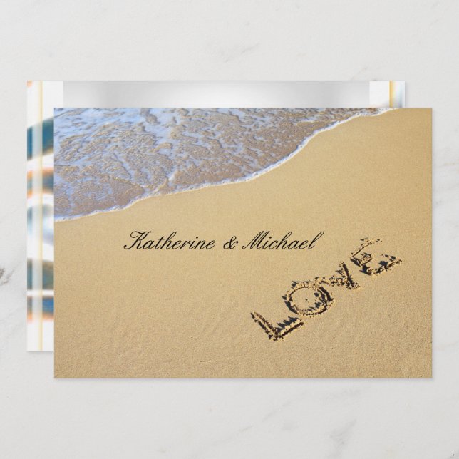 Elégant Beach Wedding Invitation (Devant / Derrière)