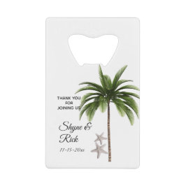 Elegant Beach Wedding Palm Tree Vielen Dank Geldbeutel Flaschenöffner