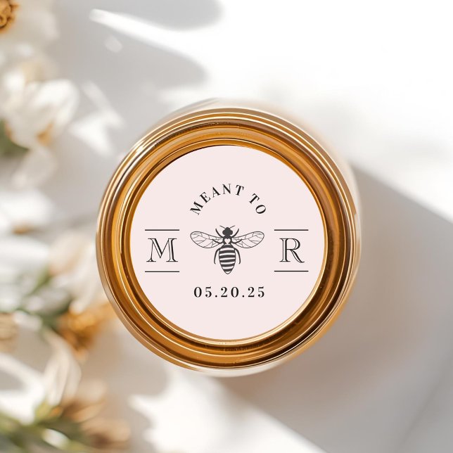 Elegant Beant Honey Gastgeschenk Hochzeit Rosa Runder Aufkleber (Von Creator hochgeladen)