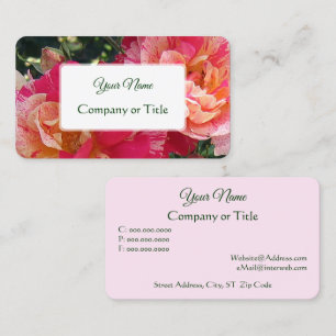 Elegant bearbeitbare gestreifte Rose floral Visitenkarte