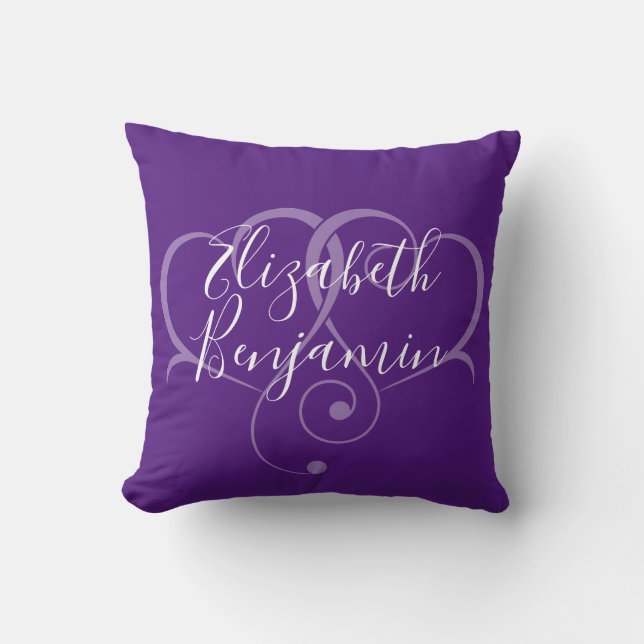 Elegant bearbeitbares, einfaches Herz-Design-Kisse Kissen (Vorderseite)