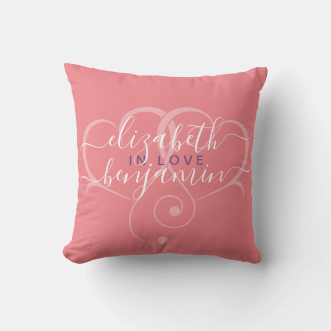 Elegant bearbeitbares, einfaches Herz-Design Kisse Kissen (Vorderseite)