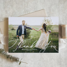 Elegant Beatrice Script Foto Wedding Vielen Dank