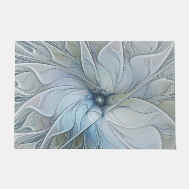 Elegant Beauty Modern Abstract Fractal Art Flower Fußmatte (Vorderseite)
