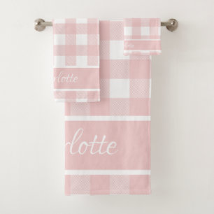Élégant bébé moderne rose blanc Chèques Buffalo bl