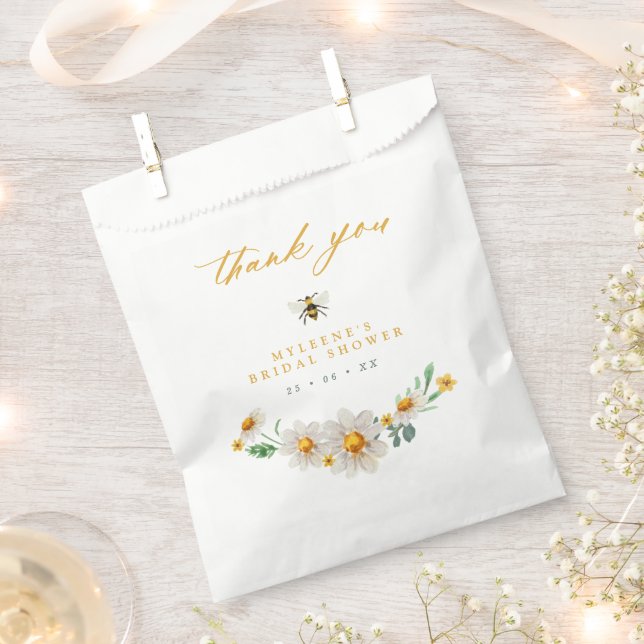 Elegant Bee and Daisies Brautparty Gevor Geschenktütchen (Ausgeschnitten)