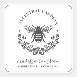 Elegant Bee Laurel Gardener Landscaper Platz Quadratischer Aufkleber