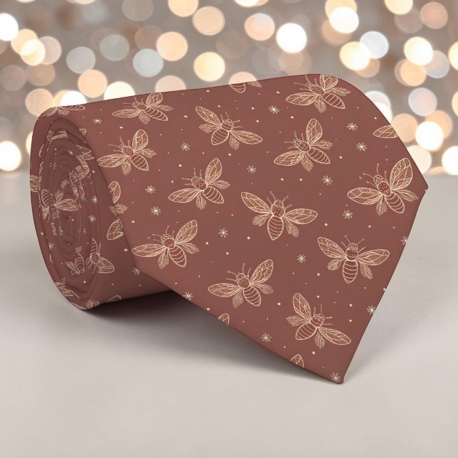 Elegant Bee Pattern Custom Necktie Krawatte (Von Creator hochgeladen)