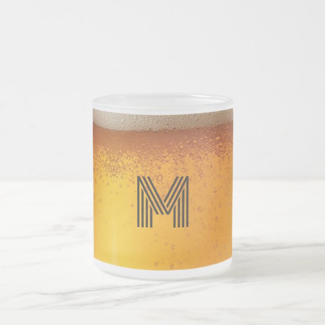 Elegant Beer Monogram Christmas party Mattglastasse (Mittel)