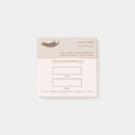Elegant beige and gold Lash appointment Post-it Klebezettel