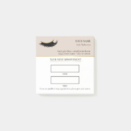 Elegant beige and gold Lash appointment Post-it Klebezettel