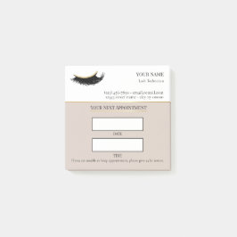 Elegant beige and gold Lash appointment Post-it Klebezettel