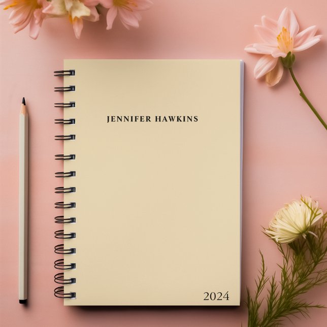 Elegant Beige & Black Script 2024 Weekly Personal Planer (Von Creator hochgeladen)