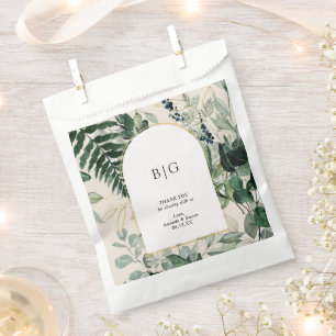 Elegant Beige Botanische Blätter Hochzeit danke Geschenktütchen