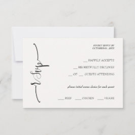 Elegant Beige Calligraphy RSVP Karte