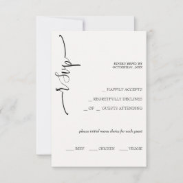 Elegant Beige Calligraphy RSVP Karte