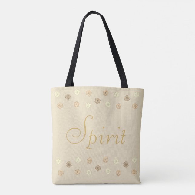 Elegant Beige Floral Tasche (Rückseite)