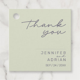 Elegant Beige Minimal Danke Gastgeschenk Hochzeit Geschenkanhänger