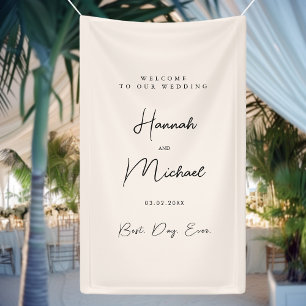 Elegant, Beige, Minimale Hochzeit Banner
