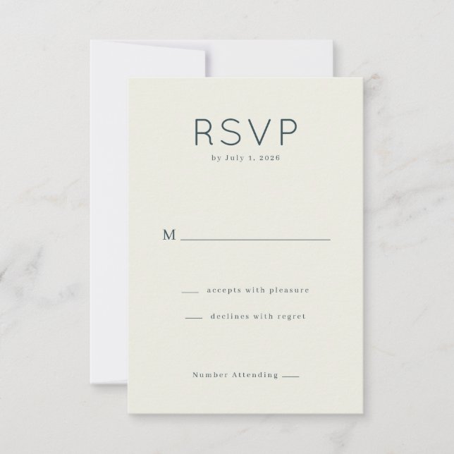 Elegant Beige Minimalist RSVP (Devant)