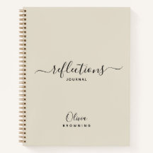 Élégant Beige Reflections Journal Carnet