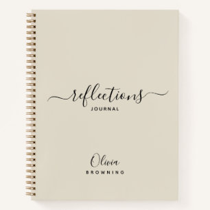 Élégant Beige Reflections Journal Carnet