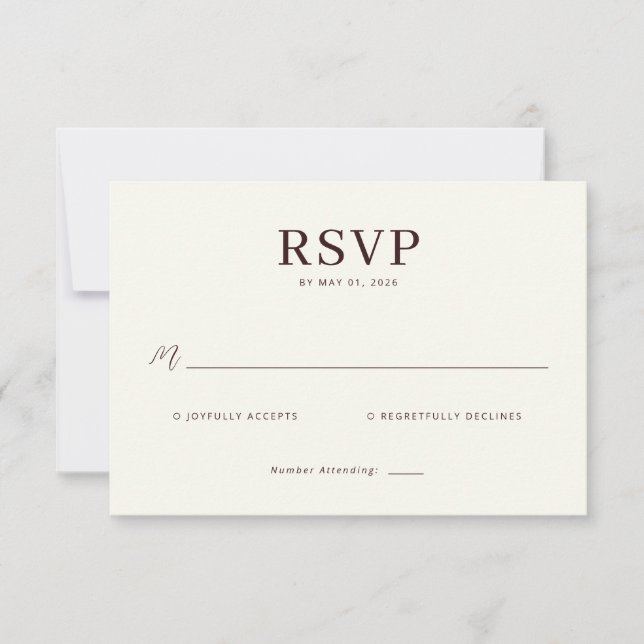 Elegant Beige RSVP Card (Devant)
