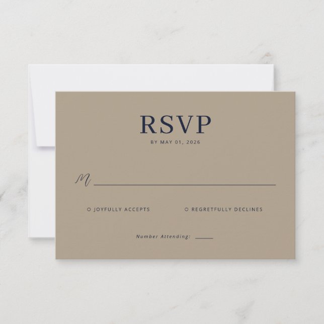 Elegant Beige RSVP Card (Devant)