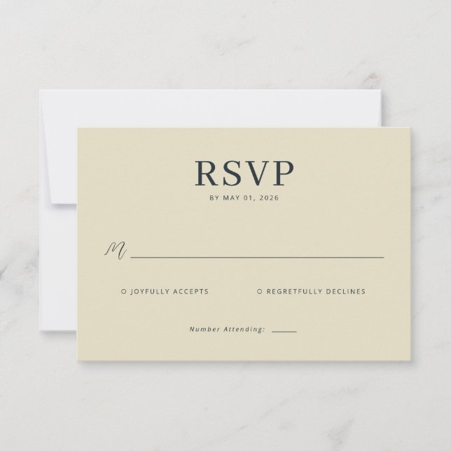 Elegant Beige RSVP Card (Devant)