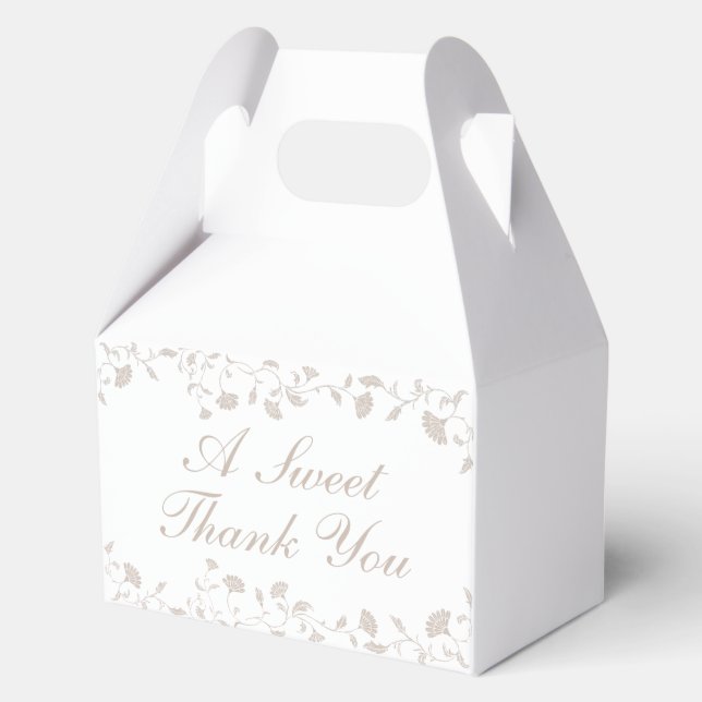 Elegant Beige Vielen Dank für Ihre Hochzeit Geschenkschachtel (Vorderseite)