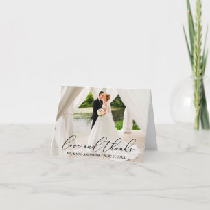 Elégant belle calligraphie amour Merci note