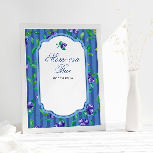 Elegant Berry Sweet Blueberries Momosa Bar Poster (Von Creator hochgeladen)