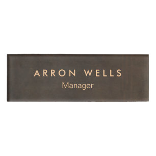 Elegant Beruflich Brown Namenschild