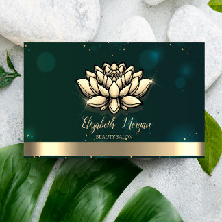 Elegant Beruflich Chic Lotus Green Visitenkarte