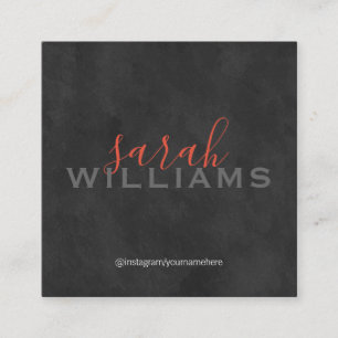 Elegant Beruflich Cursive / Grau Quadratische Visitenkarte