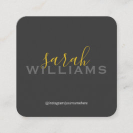 Elegant Beruflich Cursive / Grau Quadratische Visitenkarte