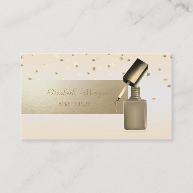 Elegant Beruflich, modern,Confetti,Nagelpolnisch Visitenkarte (Vorderseite)